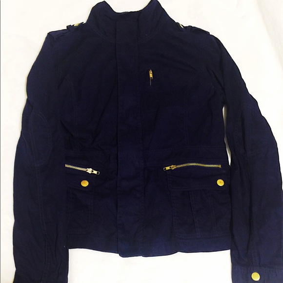 Military Fashion Jacket, Light Weight Navy & Gold - Picture 3 of 8